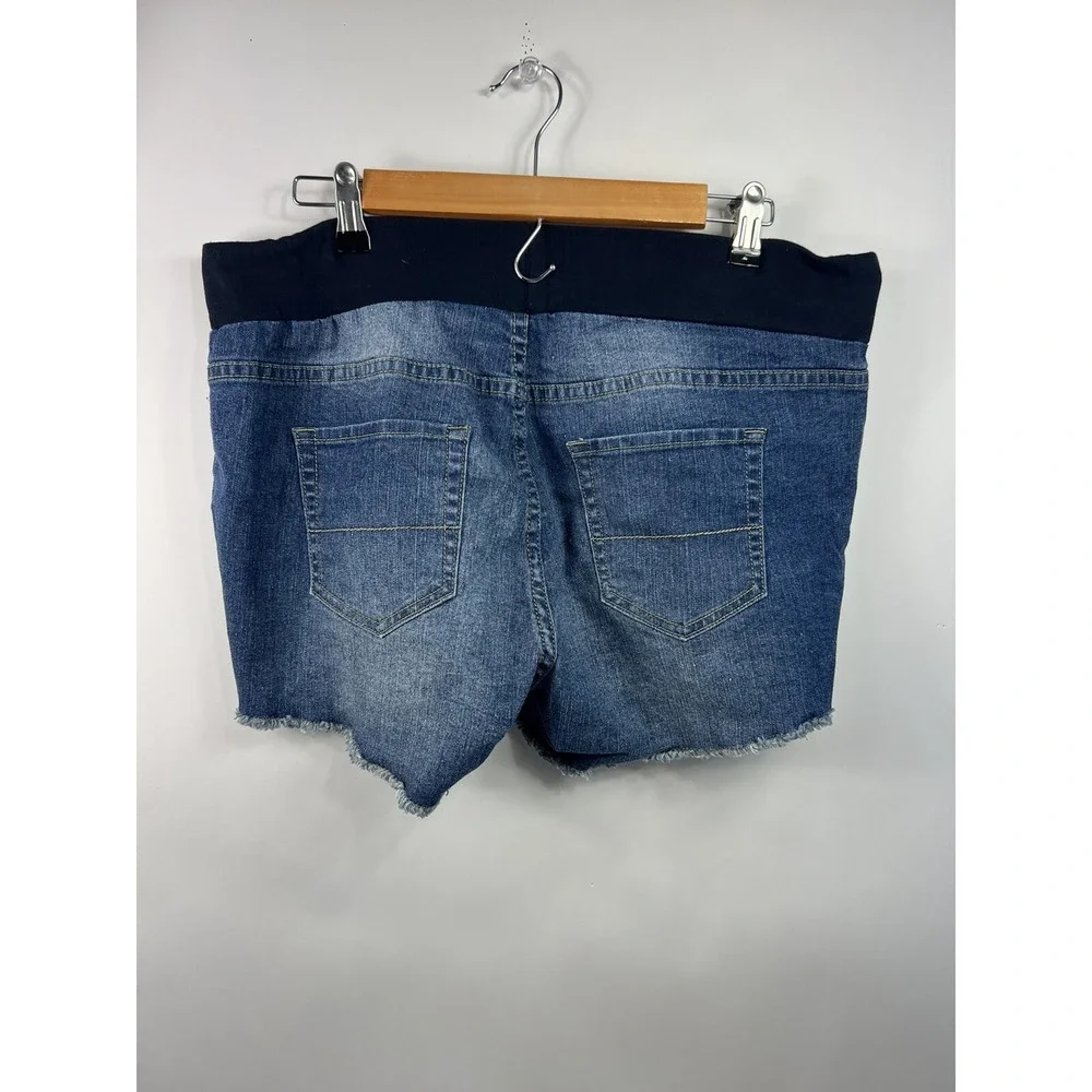 Planet Motherhood Maternity Shorts Women's Sz XL (16/18) Blue 5‎ Pocket